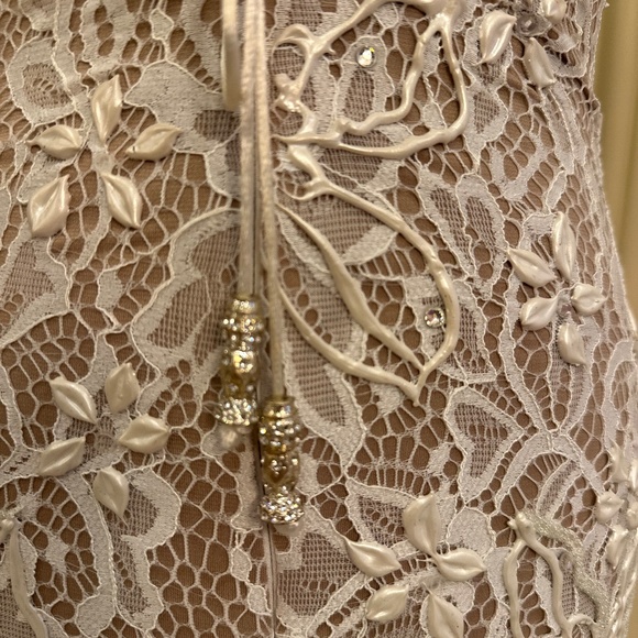 COPY - Valiant Paris Hand Painted Designer White Dress with Swarovski crystals - Picture 3 of 3